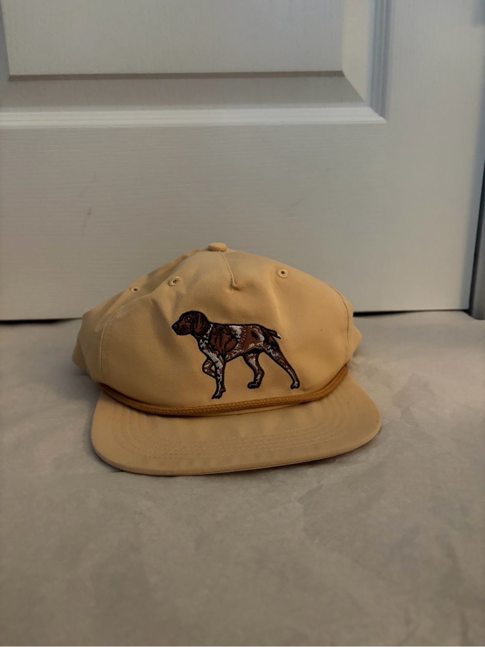 Duck Camp Tan Dog Embroidered Rope Cap